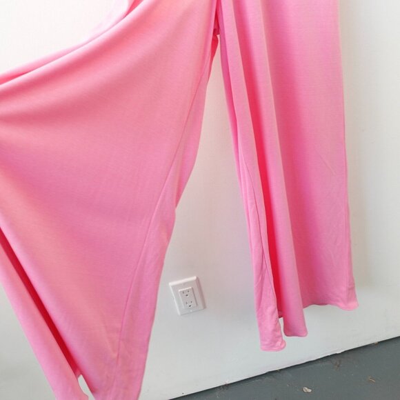 FENWICK Dress 10‎ Pink V Neck Jumpsuit Small Relaxed Stretch Simple Barbiecore - Picture 3 of 14